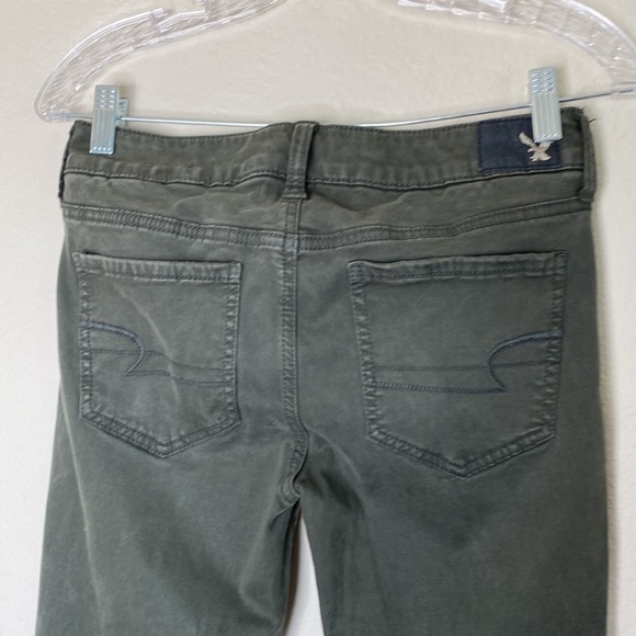 American Eagle super stretch skinny pants Sz 4 olive - Picture 4 of 5